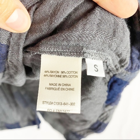 CLOTH & STONE Blue & Grey Plaid Top - Picture 3 of 4